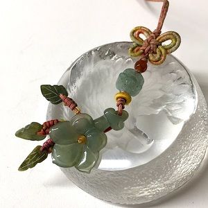 🖤JADE flower bag charm